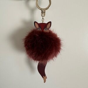 Kate Spade Fox Pouf keychain